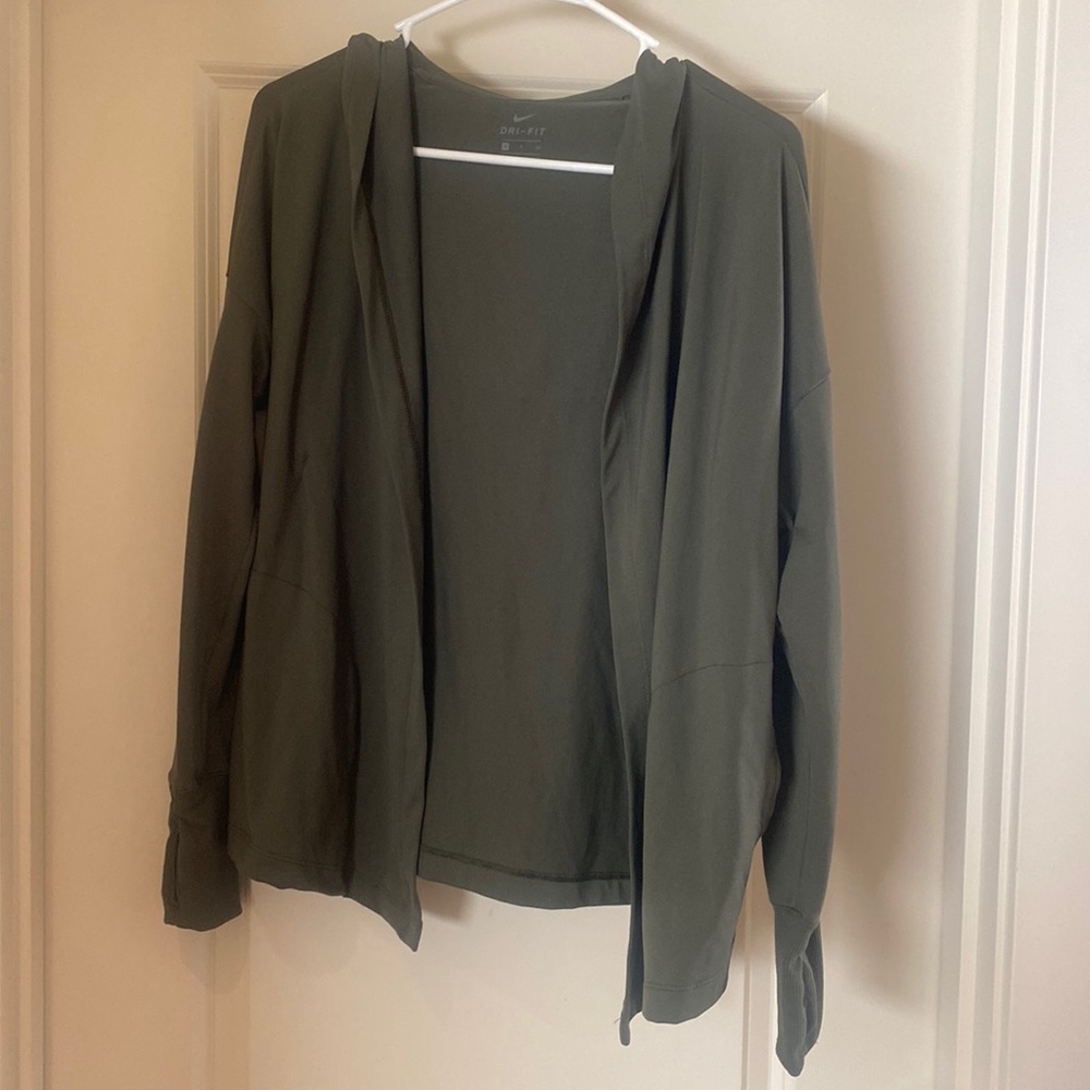 Forest green Dri-fit Nike cardigan, never worn.
